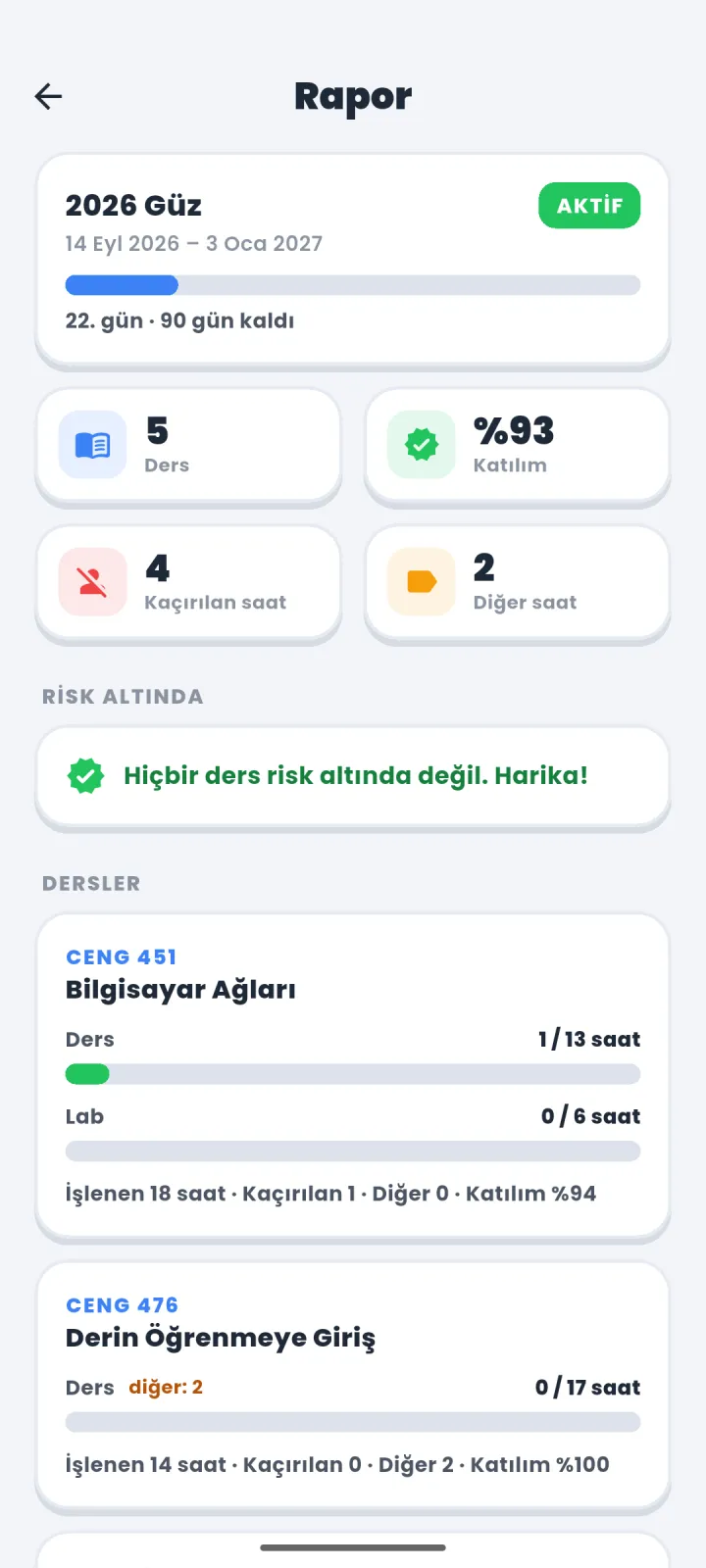 Attendify+: Qayıb limiti