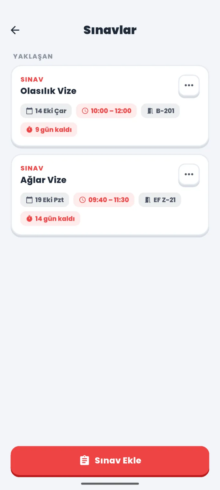 Attendify+: İmtahanlar